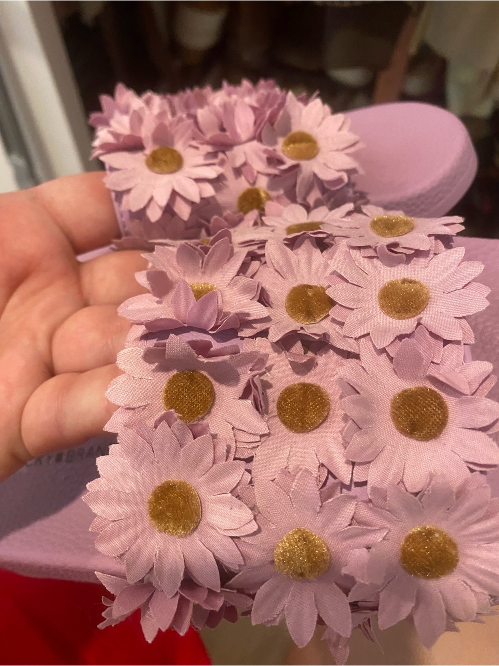 💕Lucky Brand Lavender Daisy Appliqué Slide Sandals💕